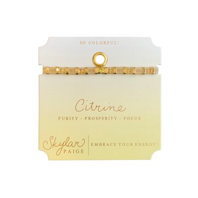 Citrine Beaded Tila Bracelet