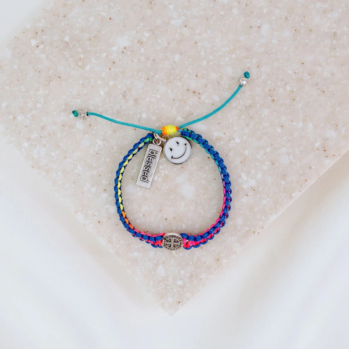 MSMH Pray. Hope. Don't Worry. Bracelet for Kids (Denim/Rainbow)