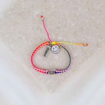 MSMH Pray. Hope. Don't Worry. Bracelet for Kids (Pink/Rainbow)
