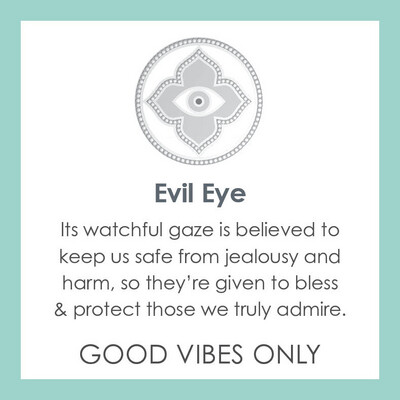 LOLA Small Evil Eye Pendant, Silver/Black