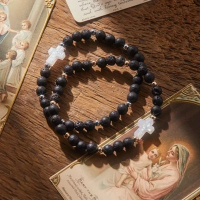 Holy Water Men's Lava Rock Bracelet