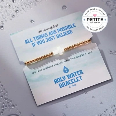 Petite Holy Water Cross Bracelet