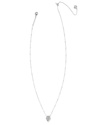 Kendra Scott Framed Tess Necklace, Silver/Platinum Druzy