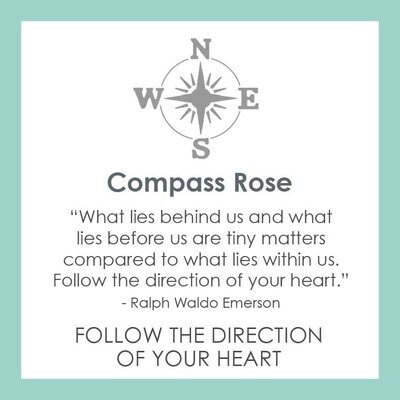 LOLA Compass Pendant, Light Blue/Small