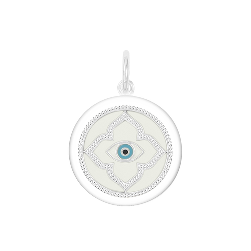 LOLA Evil Eye Pendant, White/Medium