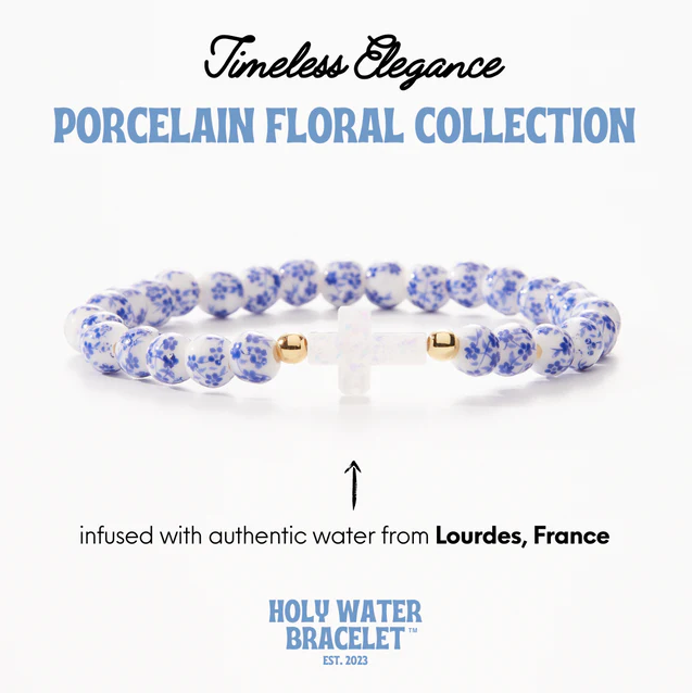 Holy Water Porcelain Cross Bracelet