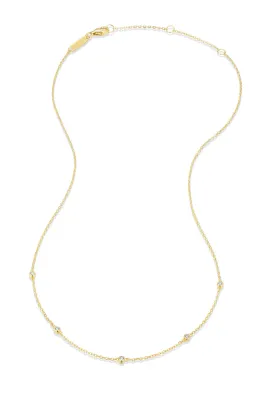 Bezel Station Necklace with Lab-Created Diamonds, Silver
