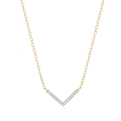 Chevron Necklace with Lab-Grown Diamonds, Gold