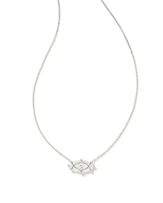 Kendra Scott Lindy Rae Necklace, Silver/Clear Crystal