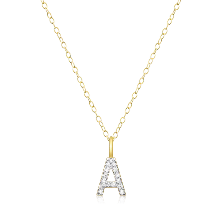 Initial Necklace with Lab-Created Diamonds, Gold