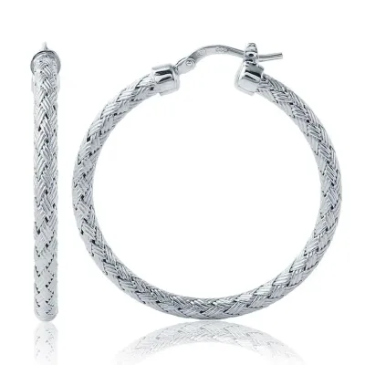Charles Garnier Milani 3mm Round Hoop Earrings, Silver
