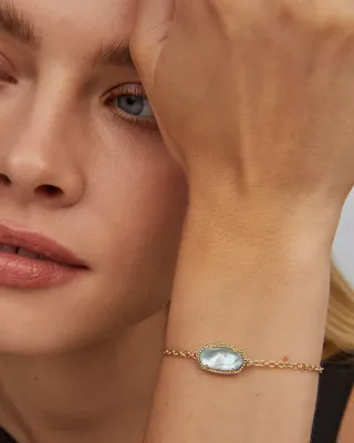 Kendra Scott Elaina Bracelet, Gold/Light Blue Illusion
