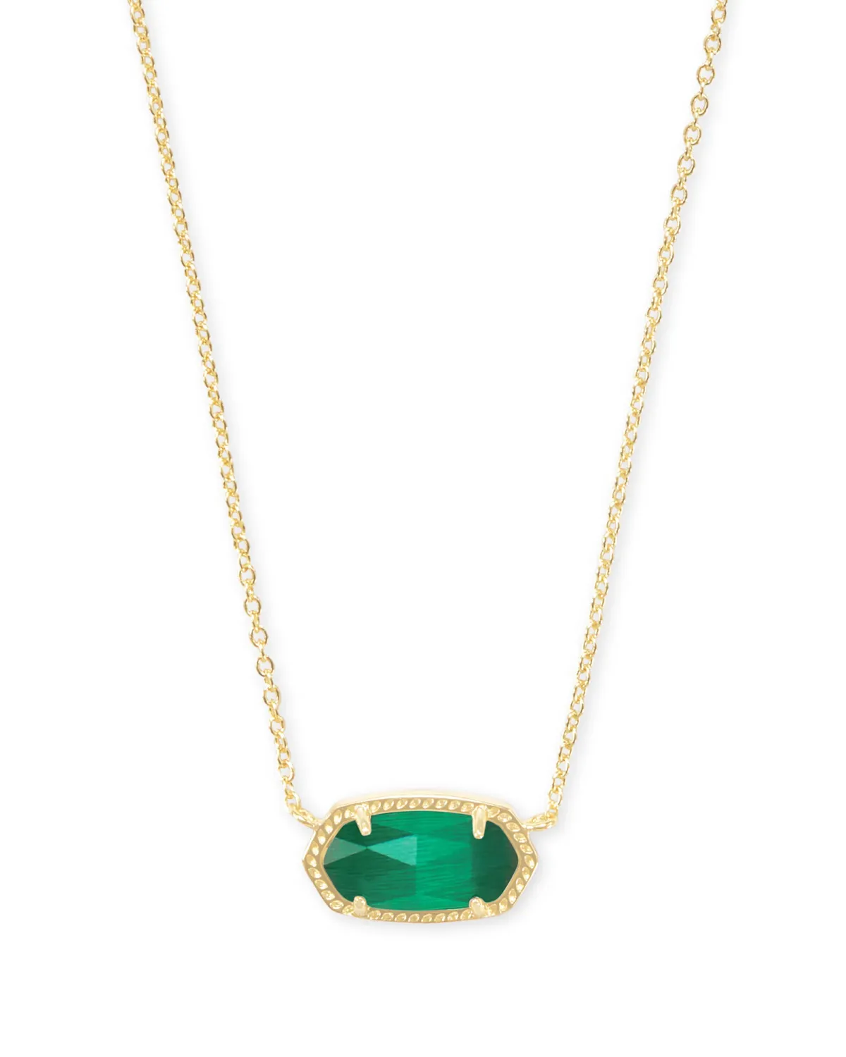 Kendra Scott Elisa Necklace, Gold/Emerald Cat's Eye
