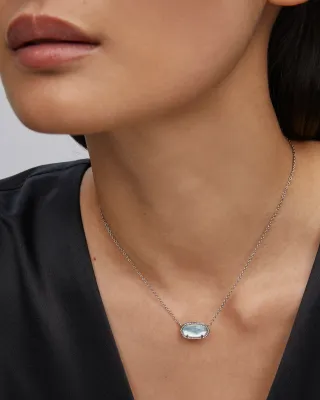 Kendra Scott Elisa Necklace, Silver/Light Blue Illusion