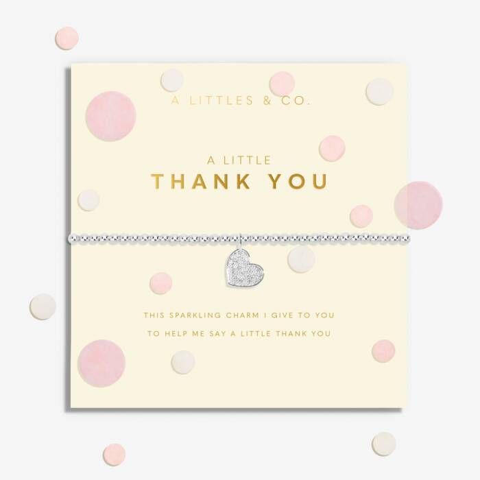 A Little Confetti 'Thank You' Bracelet, Silver