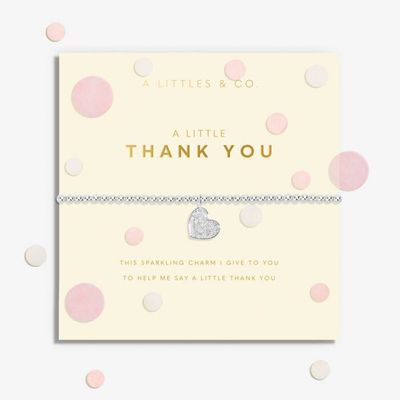 A Little Confetti 'Thank You' Bracelet, Silver