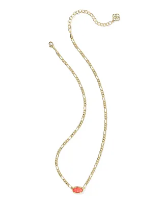 Kendra Scott Elisa Figaro Necklace, Gold/Papaya Iridescent Mother-of-Pearl