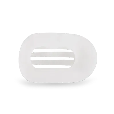 Medium Flat Round Hair Clip, Coconut White