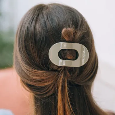 Small Flat Round Hair Clip, Sage it Ain't So