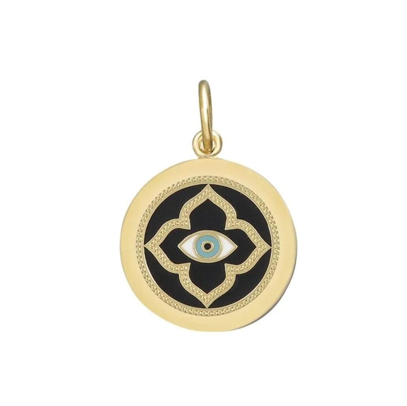 LOLA Evil Eye Pendant, All Gold/Black/Medium
