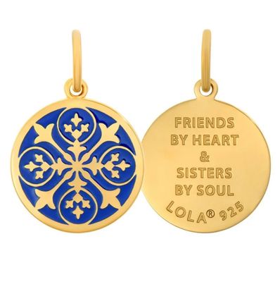 LOLA Sisterhood Fleur Pendant, All Gold/Indigo/Small