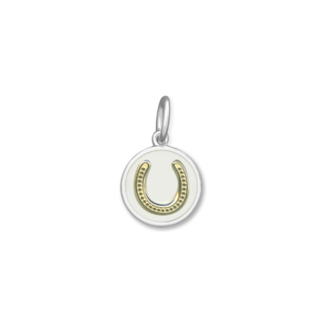 LOLA Horseshoe Pendant, Gold/White/Mini