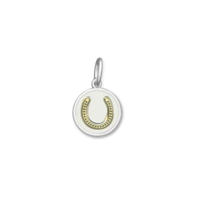 LOLA Horseshoe Pendant, Gold/White/Mini