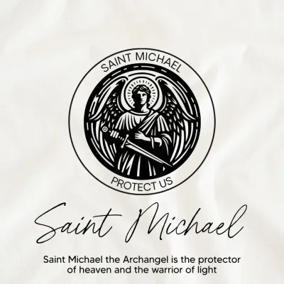 Holy Water Men's Saint Michael Bracelet in Lava Rock