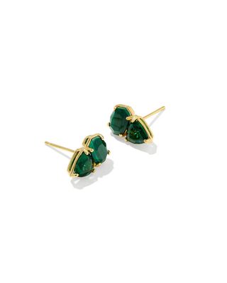 Kendra Scott Tatum Stud Earrings, Gold/Green Mix