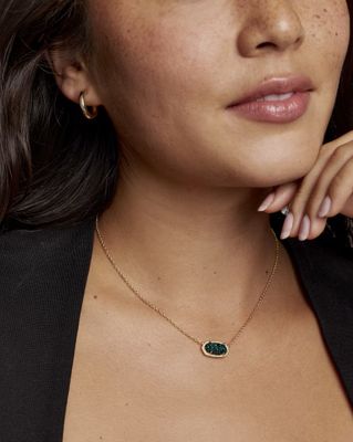 Kendra Scott Elisa Necklace, Gold/Night Lab Grown Opal