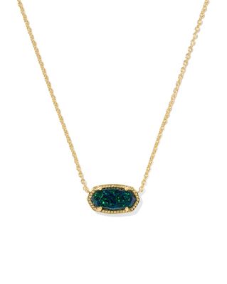 Kendra Scott Elisa Necklace, Gold/Night Lab Grown Opal