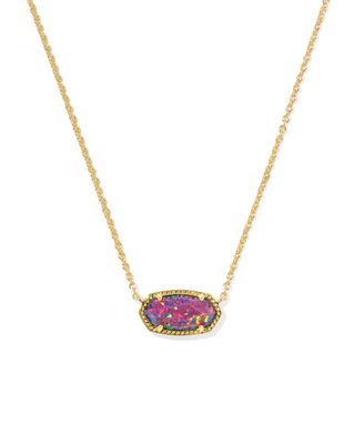 Kendra Scott Elisa Necklace, Gold/Dark Lavender Lab Grown Opal