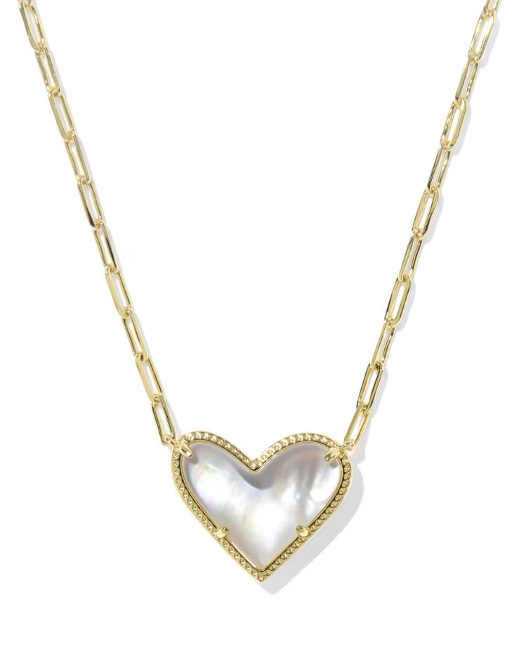 Kendra Scott Ari Heart Statement Necklace, Gold/Ivory MOP