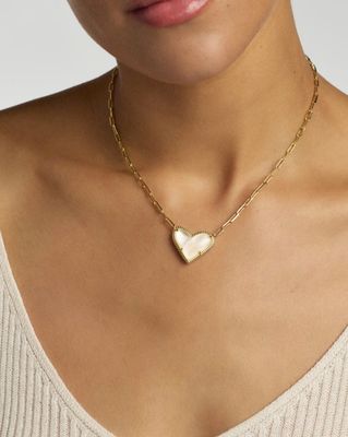 Kendra Scott Ari Heart Statement Necklace, Gold/Ivory MOP