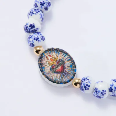 Holy Water Porcelain Sacred Heart Bracelet