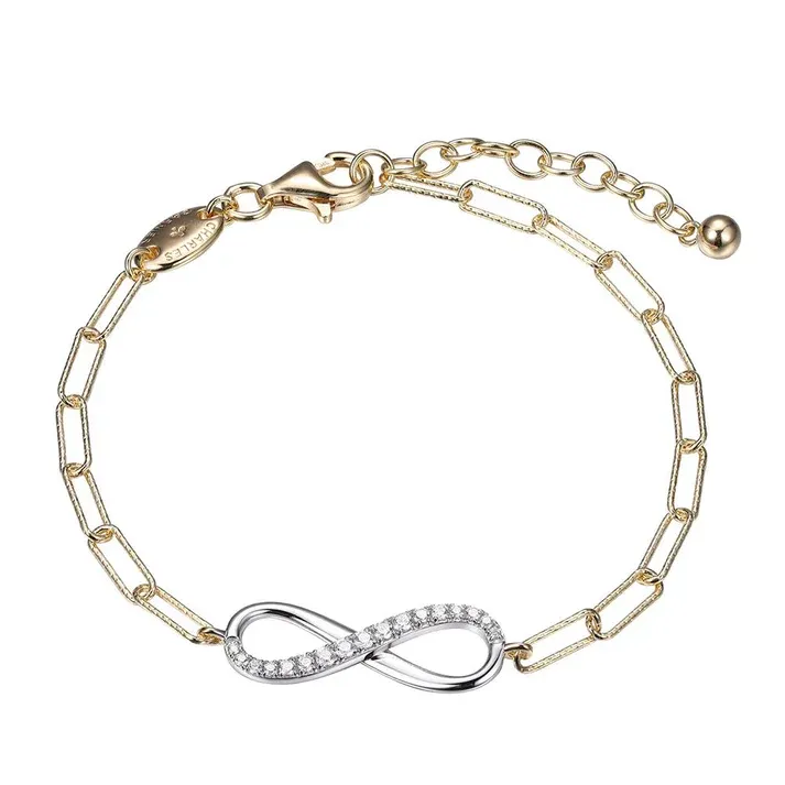 Charles Garnier Paperclip Collection Clover Bracelet, Gold
