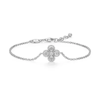 Charles Garnier Flower Clover Bracelet, Silver