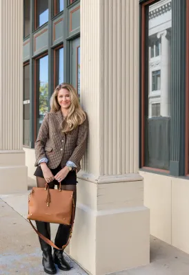 Vienna Small Carry-On Tote, Cognac