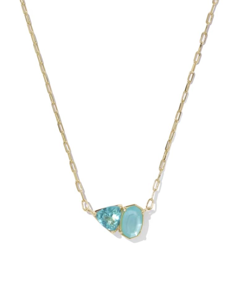 Kendra Scott Tatum Necklace, Gold/Blue Mix