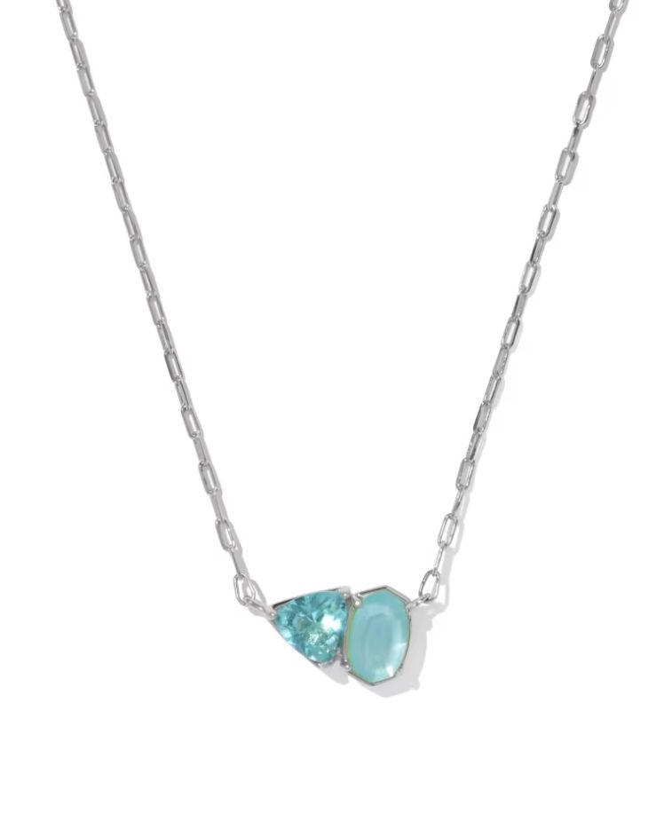 Kendra Scott Tatum Necklace, Silver/Blue Mix