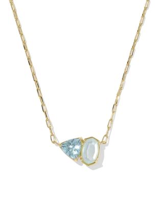 Kendra Scott Tatum Necklace, Gold/Light Blue Mix