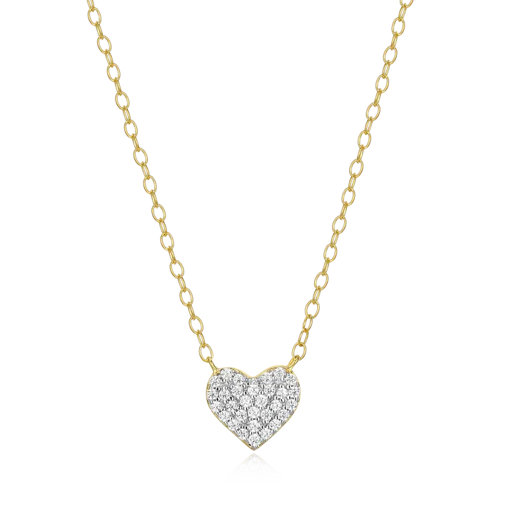 Pave Heart Necklace with Lab-Created Diamonds, Gold