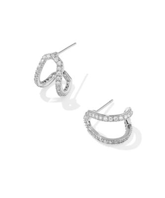 Kendra Scott Daphne Pave Huggie Earrings, Silver