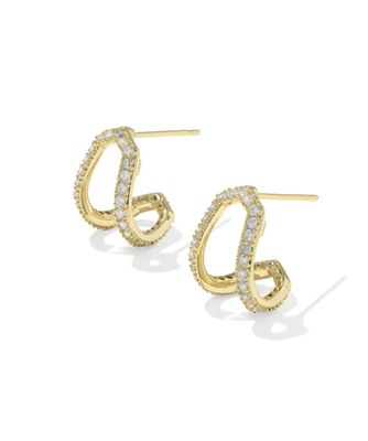 Kendra Scott Daphne Pave Huggie Earrings, Gold
