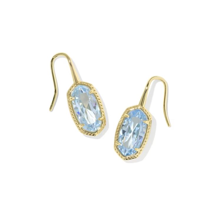 Kendra Scott Lee Luxe Drop Earrings, Gold/Light Blue CZ