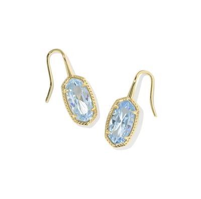 Kendra Scott Lee Luxe Drop Earrings, Gold/Light Blue CZ