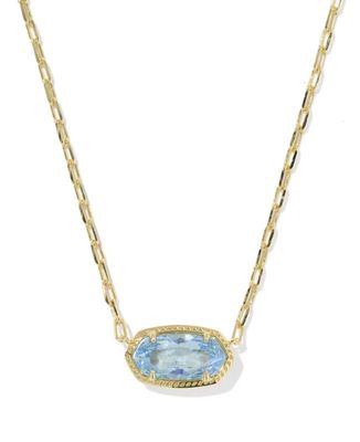 Kendra Scott Elisa Luxe Necklace, Gold/Light Blue CZ