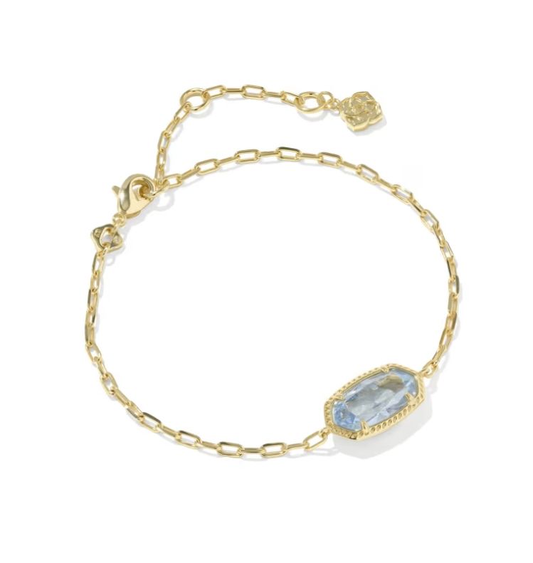 Kendra Scott Elaina Luxe Chain Bracelet, Gold/Light Blue CZ