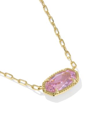 Kendra Scott Elisa Luxe Necklace, Gold/Light Pink CZ