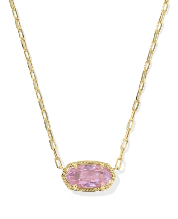Kendra Scott Elisa Luxe Necklace, Gold/Light Pink CZ